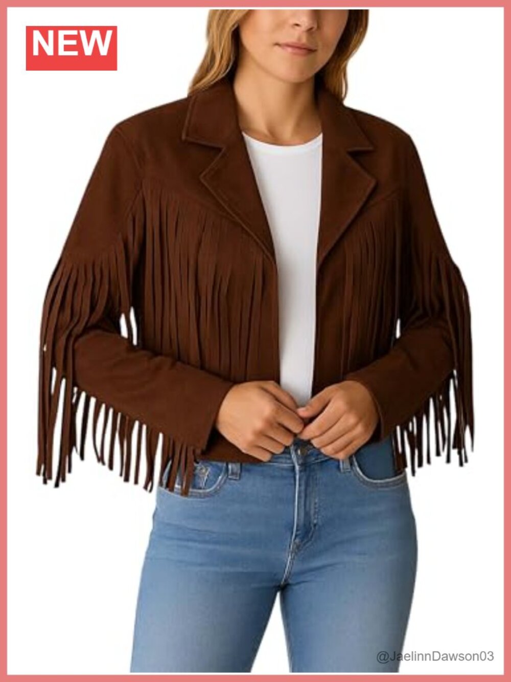 Genuine Suede Leather Jacket Womens Cropped Moto Biker Fringe Coat